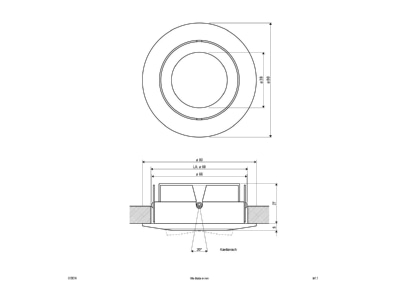 Dimensional drawing EVN 619 014 Downlight spot floodlight