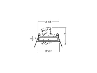 Dimensional drawing Brumberg 20001070 Downlight 1x0   50W LV halogen lamp