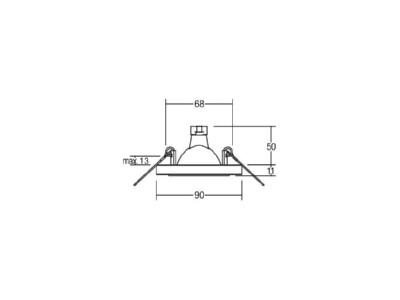 Mazeichnung Brumberg 00028200 NV Einbaudownlight GX5 3 50W chrom Glas 0282 00