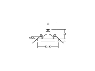 Mazeichnung Brumberg 00028300 NV Einbaudownlight GX5 3 50W chrom Glas 0283 00