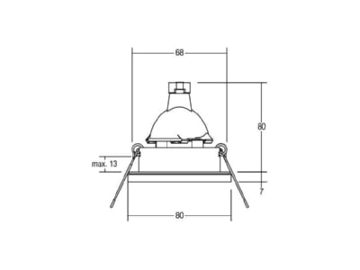 Mazeichnung Brumberg 00206202 NV Einbaudownlight GX5 3 50W IP65 chrom 2062 02