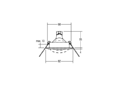 Mazeichnung Brumberg 00229502 NV Einbaustrahler GX5 3 50W chrom 2295 02