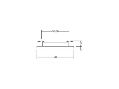 Dimensional drawing Brumberg 12027153 Downlight 1x2W LED not exchangeable