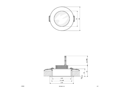 Mazeichnung EVN P22 03 02 P LED Einbauleuchte 3W 700mA 3000K