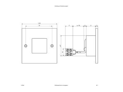 Dimensional drawing EVN L41 N624 Orientation luminaire
