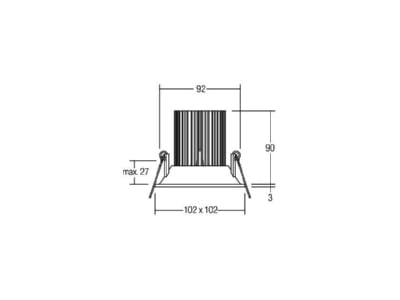 Mazeichnung Brumberg 12408073 LED Einbauleuchte 13 6W 3000K ws 700mA