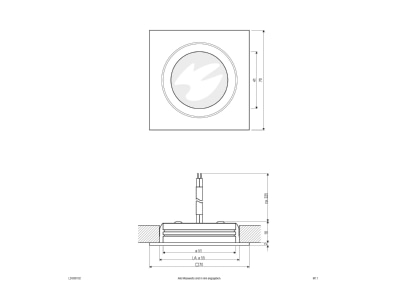 Mazeichnung EVN L24300102 ws P LED Moebeleinbauleuchte IP20 350mA 3W 3000K