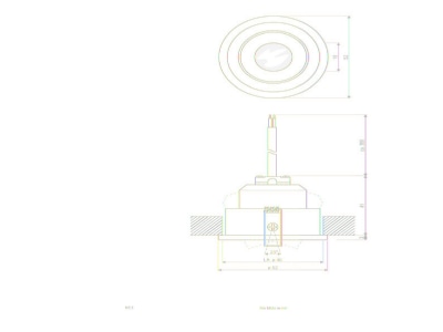 Mazeichnung EVN P 20030102 ws P LED Einbauleuchte 700mA 3W 3000K