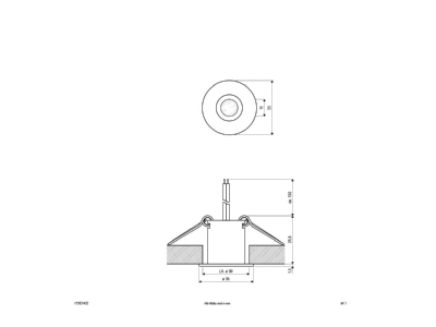 Mazeichnung EVN P21031402 alu mt P LED Lichtpunkt IP20 12V 3W 3000K rd