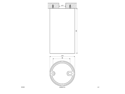 Mazeichnung EVN 56211001 Deckenanbauleuchte GU10 rund ws starr
