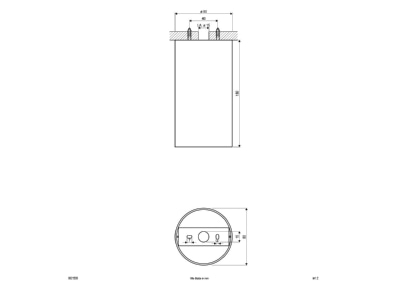 Mazeichnung EVN 8021509 Deckenanbauleuchte GU10 rund sw starr