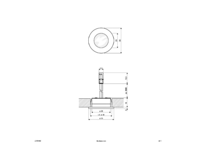 Mazeichnung EVN L22151402 LED Deckeneinbauleuchte 3000K rund 12VDC alu