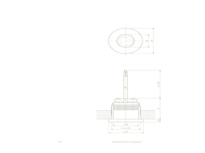 Mazeichnung EVN P02030102 P LED Deckeneinbauleuchte 3000K 700mA rund ws