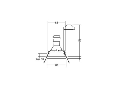 Mazeichnung Brumberg 36149250 HV Einbauleuchte GU10 max 50W alumatt