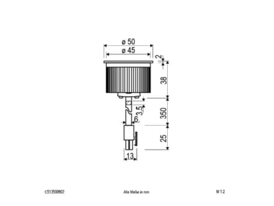 Mazeichnung EVN C513500902 ww LED Einbauleuchte 3000K 350mA IP20