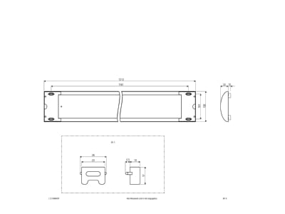 Dimensional drawing EVN L12134840W nw Strip Light 0x48W LED not exchangeable
