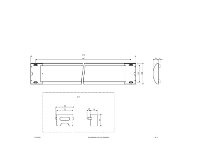 Dimensional drawing EVN L9133540W ws Strip Light LED not exchangeable
