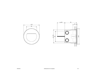 Dimensional drawing EVN P653030102 ws Orientation luminaire