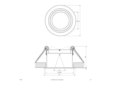 Mazeichnung EVN 569001 NV Deckeneinbauleuchte IP20 GX5 3