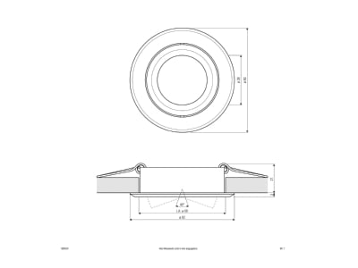 Mazeichnung EVN 695001 NV Deckeneinbauleuchte IP20 GX5 3