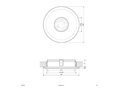 Mazeichnung EVN L23061327 P LED Deckeneinbauleuchte 230V 2700K 450lm