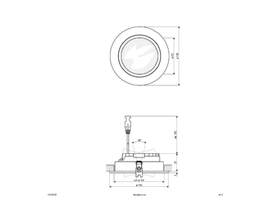 Mazeichnung EVN P31130102 P LED Deckeneinbauleuchte 350mA  3000K sw 