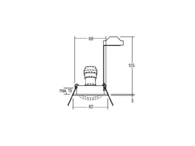 Mazeichnung Brumberg 36143640 HV Einbaustrahler GU10 titan