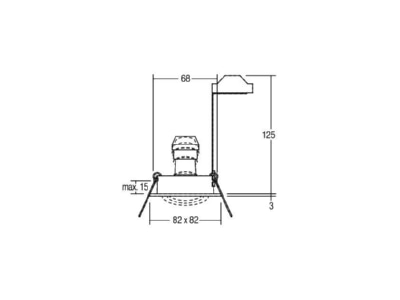 Mazeichnung Brumberg 36144640 HV Einbaustrahler GU10 titan