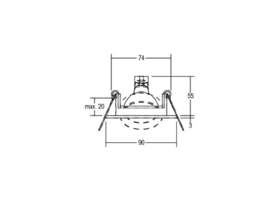 Mazeichnung Brumberg 20353070 NV Einbaustrahler GX5 3 50W weiss