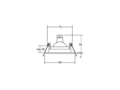 Mazeichnung Brumberg 20368680 NV Einbauleuchte IP65 GX5 3 50W  silber