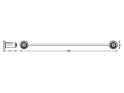 Dimensional drawing Ledvance BATHROOM TOWEL RACK Plug in  night  light