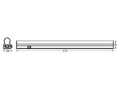 Dimensional drawing Ledvance LED S  4058075762138 Batten luminaire LED not exchangeable LED S 4058075762138
