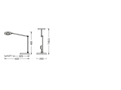 Mazeichnung Ledvance SunHo  4099854109546 LED Tischleuchte HCL 2200 5000K  weiss SunHo 4099854109546