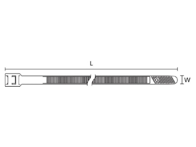 Mazeichnung Hellermann Tyton LPH942 PA11 BK C1 Flachprofilkabelbinder 180x9 0