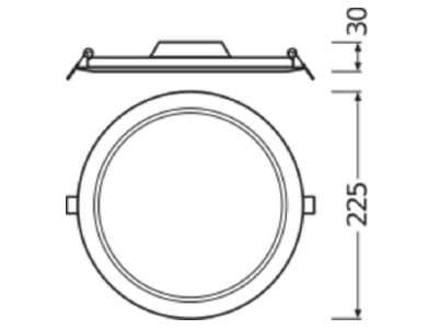 Mazeichnung LEDVANCE DLSLIMDN21018W 3000K LED Downlight 3000K IP20