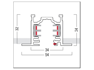 Mazeichnung Zumtobel 3PH L3 DALITR  R3mTI Stromschiene 3000mm titan