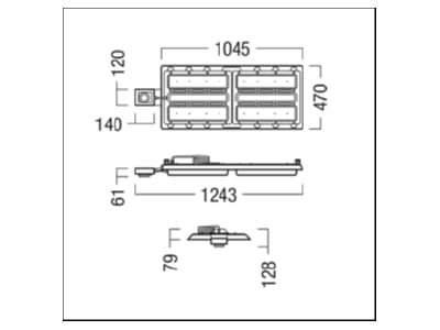 Dimensional drawing Zumtobel CR2L35k 840PCWBPIRWH High bay luminaire IP20