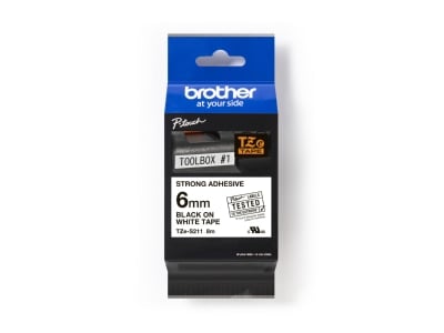 Product image Brother TZe S211 Labelling tape 6mm white   black
