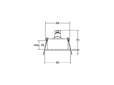 Dimensional drawing Brumberg 00006360 Downlight 1x50W LV halogen lamp 0063 60