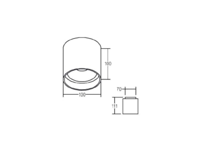 Mazeichnung Brumberg 12042173 LED Deckenleuchte 3000K weiss