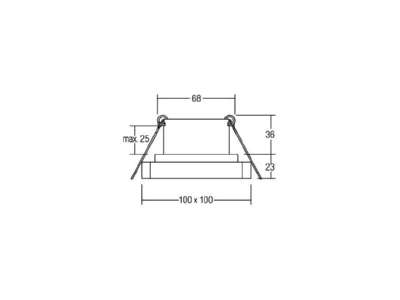 Dimensional drawing Brumberg 12227173 Downlight 1x10 5W LED not exchangeable