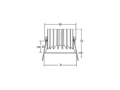 Dimensional drawing Brumberg 12415173 Downlight 1x6 1W LED not exchangeable