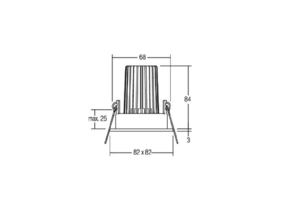 Mazeichnung Brumberg 12446073 LED Einbaustrahler IP65 350mA 1800 3000K ws