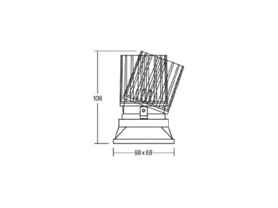 Dimensional drawing Brumberg 12641073 Downlight 1x8 9W LED not exchangeable