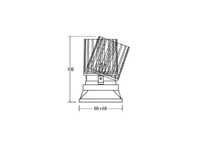 Dimensional drawing Brumberg 12643073 Downlight 1x9 4W LED not exchangeable