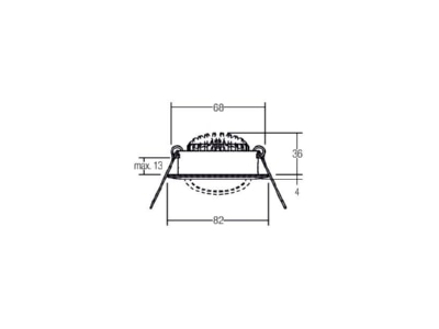 Dimensional drawing Brumberg 38363023 Downlight 1x6W LED not exchangeable