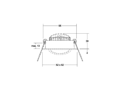 Dimensional drawing Brumberg 38365023 Downlight 1x6W LED not exchangeable