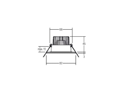 Mazeichnung Brumberg 38375423 LED Einbaustrahler 230V 3000K edelst 