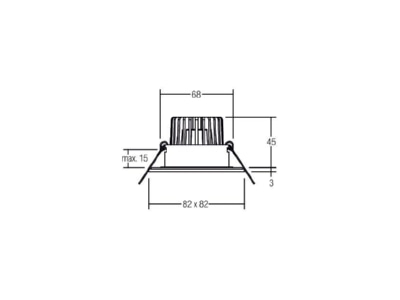 Mazeichnung Brumberg 38376423 LED Einbaustrahler 230V 3000K edelst 