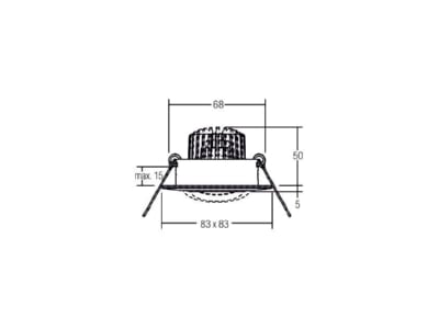 Mazeichnung Brumberg 39374153 LED Einbaustrahler d2w 3000K nickel dimm 